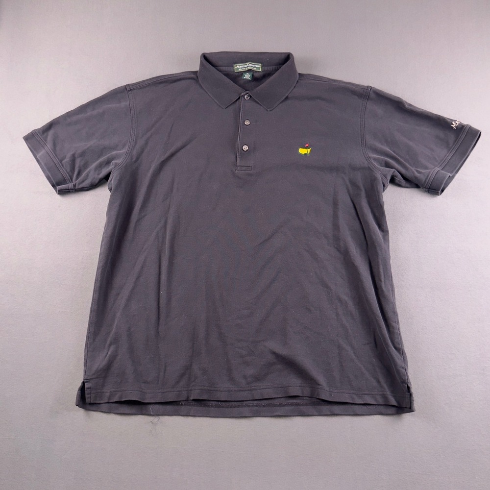 Masters Collection Polo Shirt Mens XL Black Pima Cotton Golf Mercerized Logo